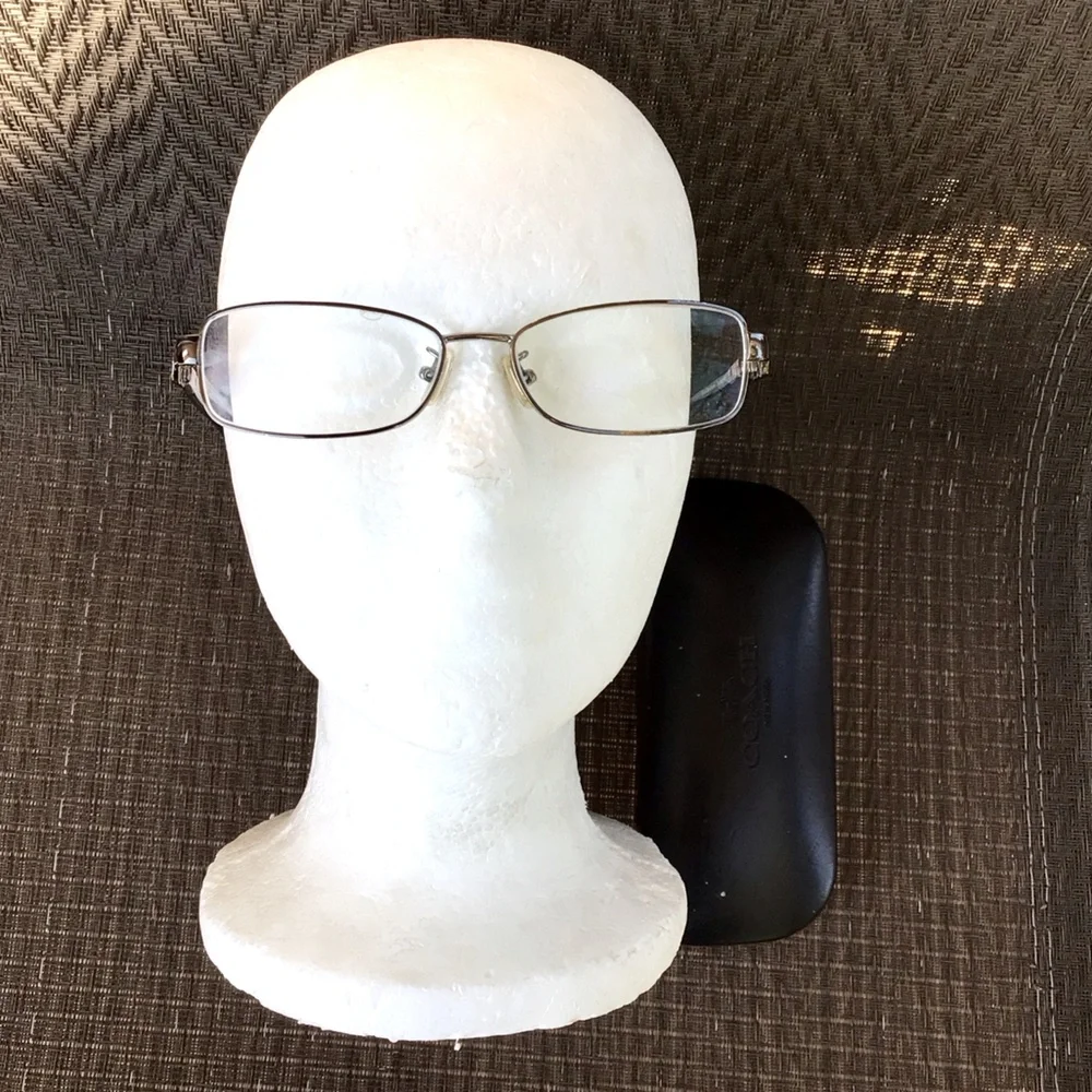 Coach Silver/Black Rectangle Eyeglasses Frames HC5005
